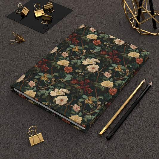 Vintage Floral Pattern Hardcover Journal | Botanical Notebook
