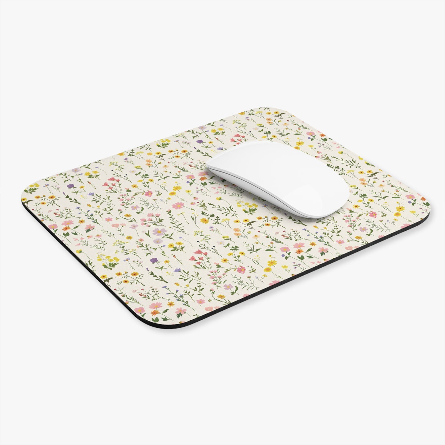 Wildflower Pattern Mouse Pad | Botanical Floral Desk Accessory