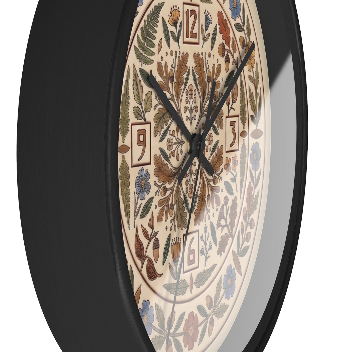 Boho Floral Mandala Wall Clock | Arts And Crafts Rustic Floral Pattern Clock