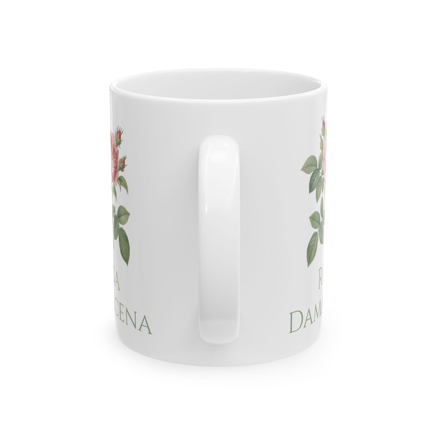 Customized Vintage Pink Rose Botanical Mug | Ceramic Mug