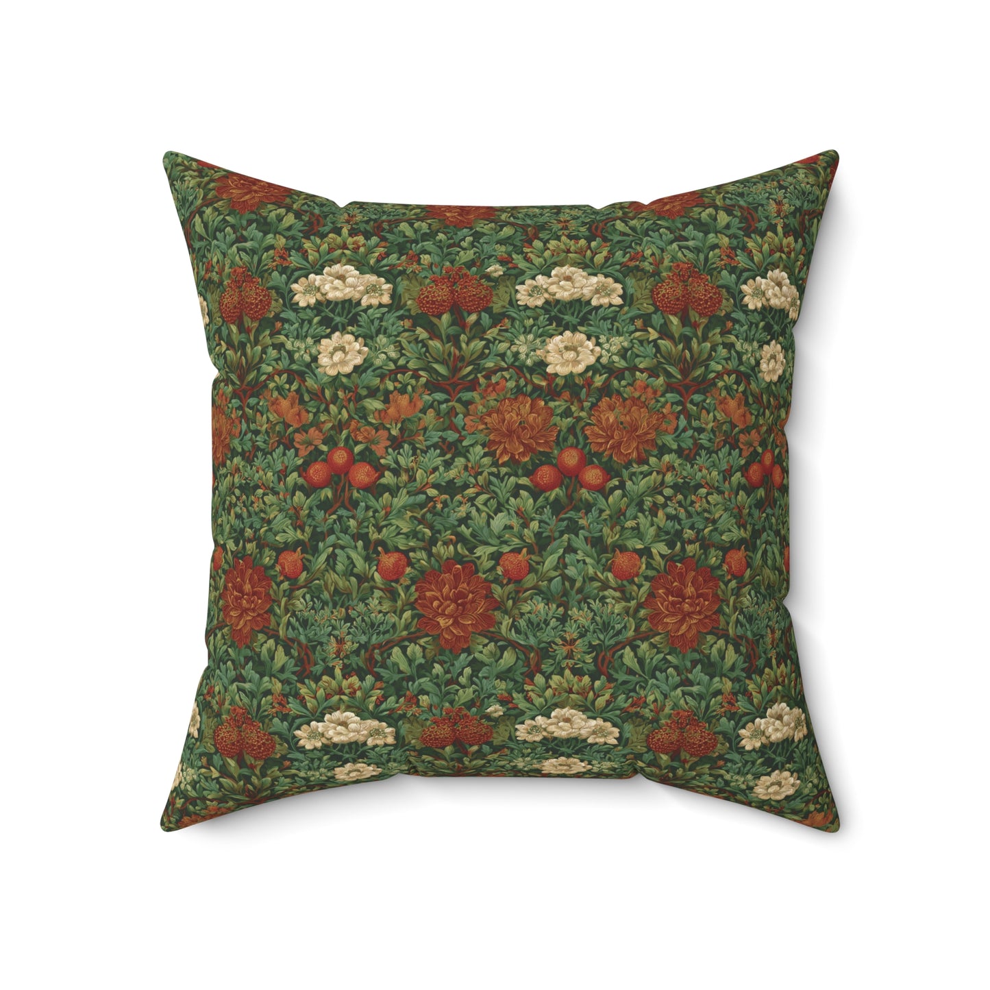 William Morris Style Floral Pattern pillow | Vintage Botanical Throw Pillow