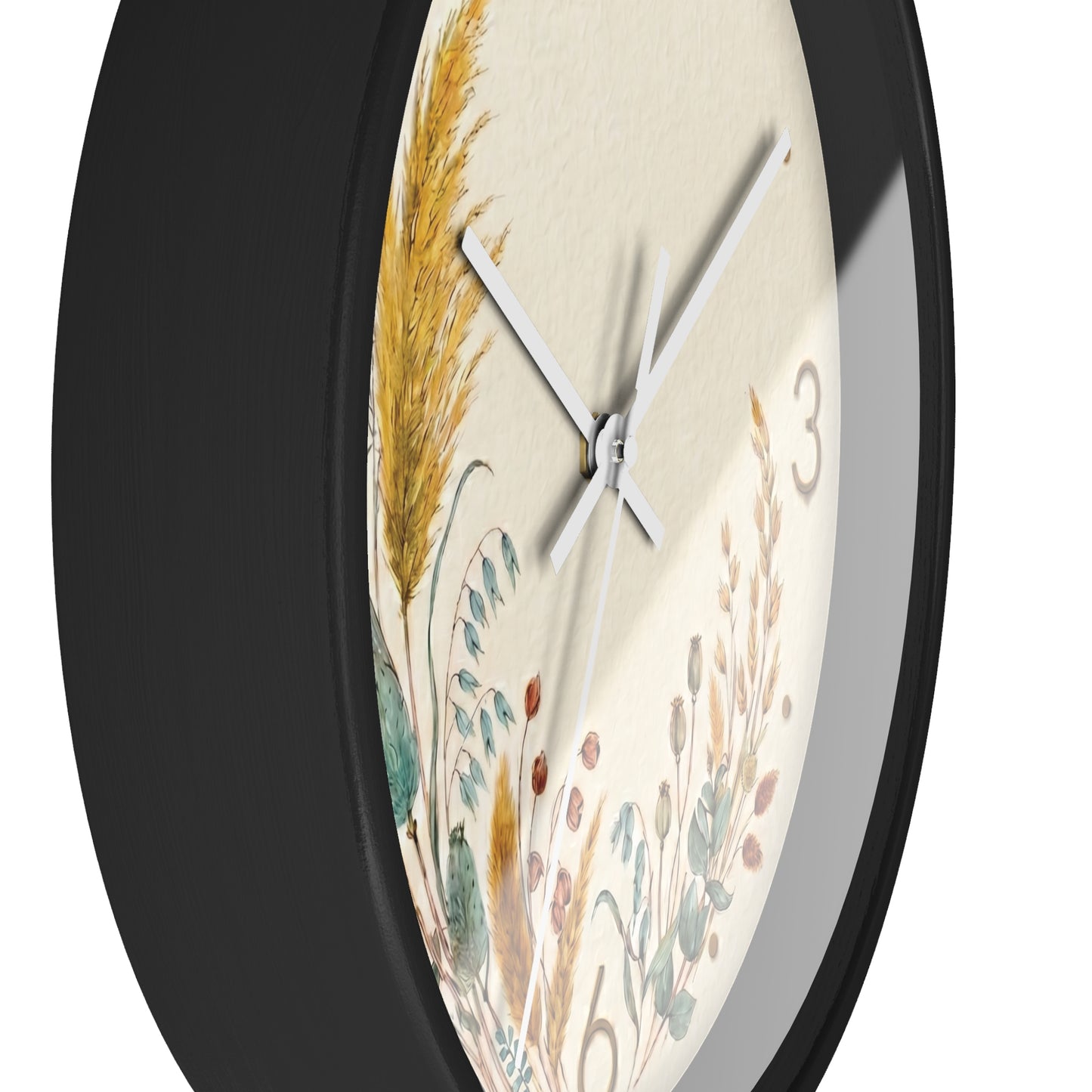 Dried Wildflower Bouquet Wall Clock | Boho Coastal Floral Home Decor