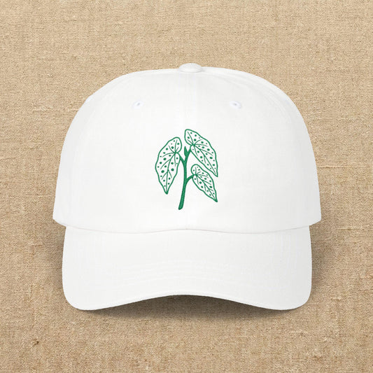Begonia Maculata Leaf Embroidered Cap | Polkadot Plant Baseball Hat