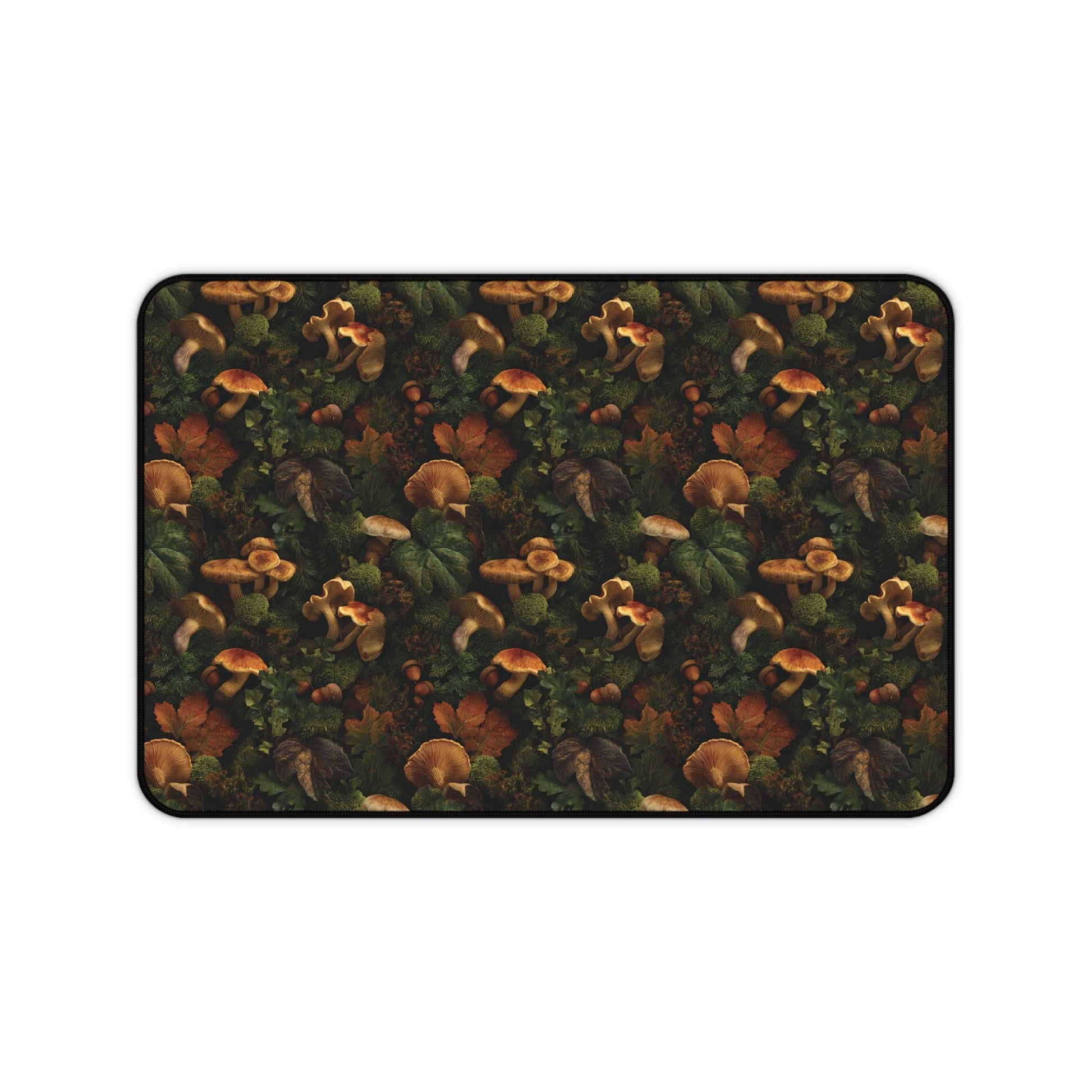 Autumn Mushroom Pattern Desk Mat | Forest Fungi Mousepad