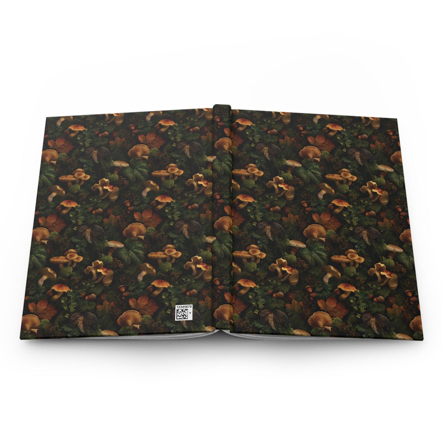 Autumn Mushrooms Hardcover Journal | Forest Mushroom Pattern Notebook