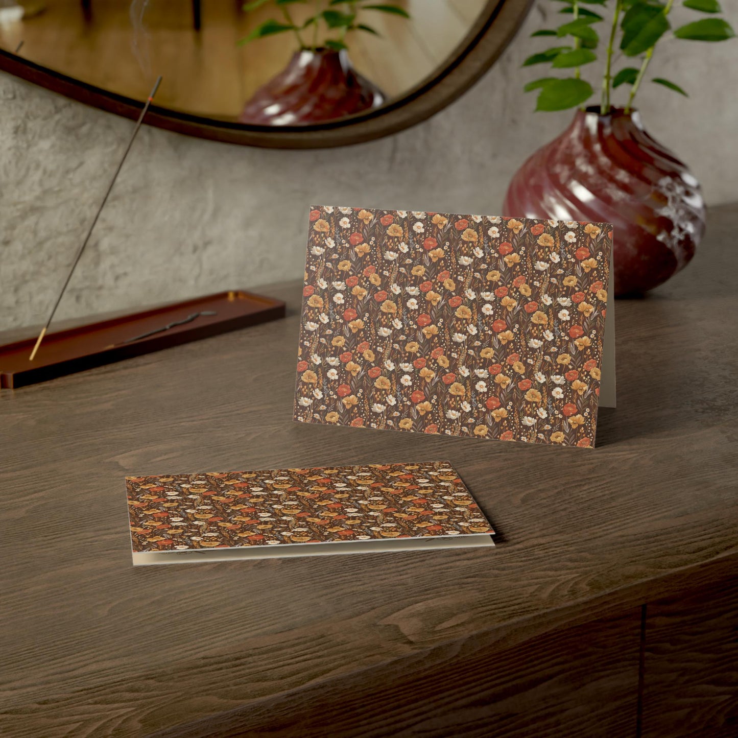 Autumn Florals Greeting Card - Customizable Vintage Botanical Keepsake
