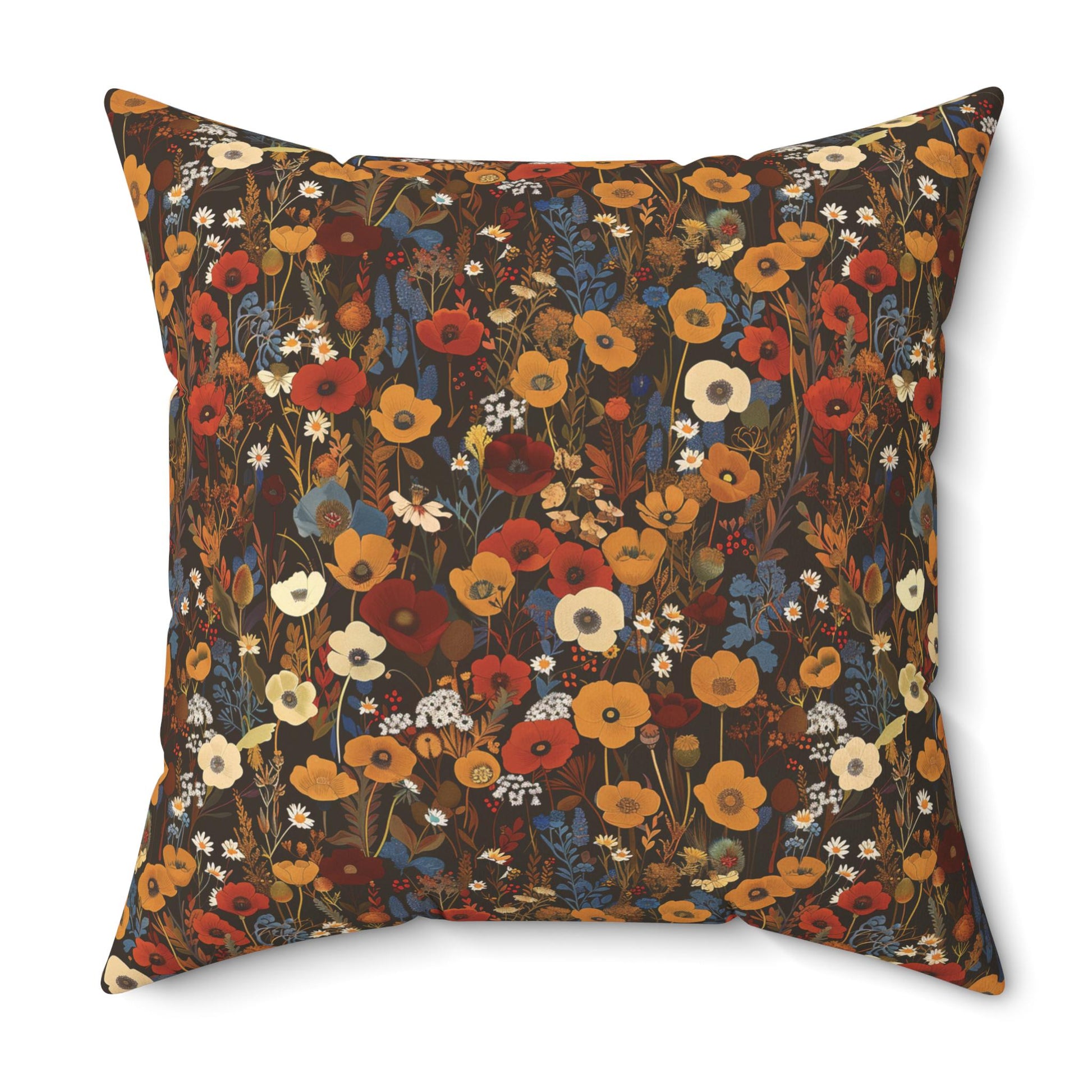 Autumn Wildflower Pattern Pillow | Square Pillow