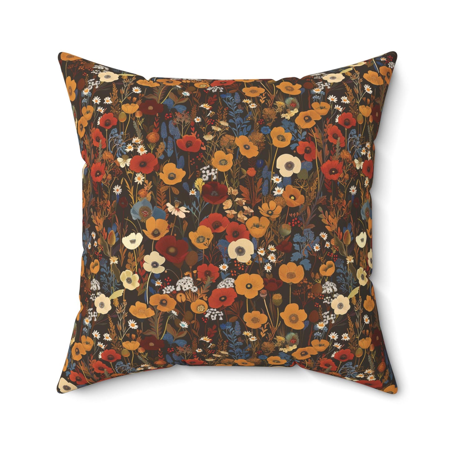 Autumn Wildflower Pattern Pillow | Square Pillow