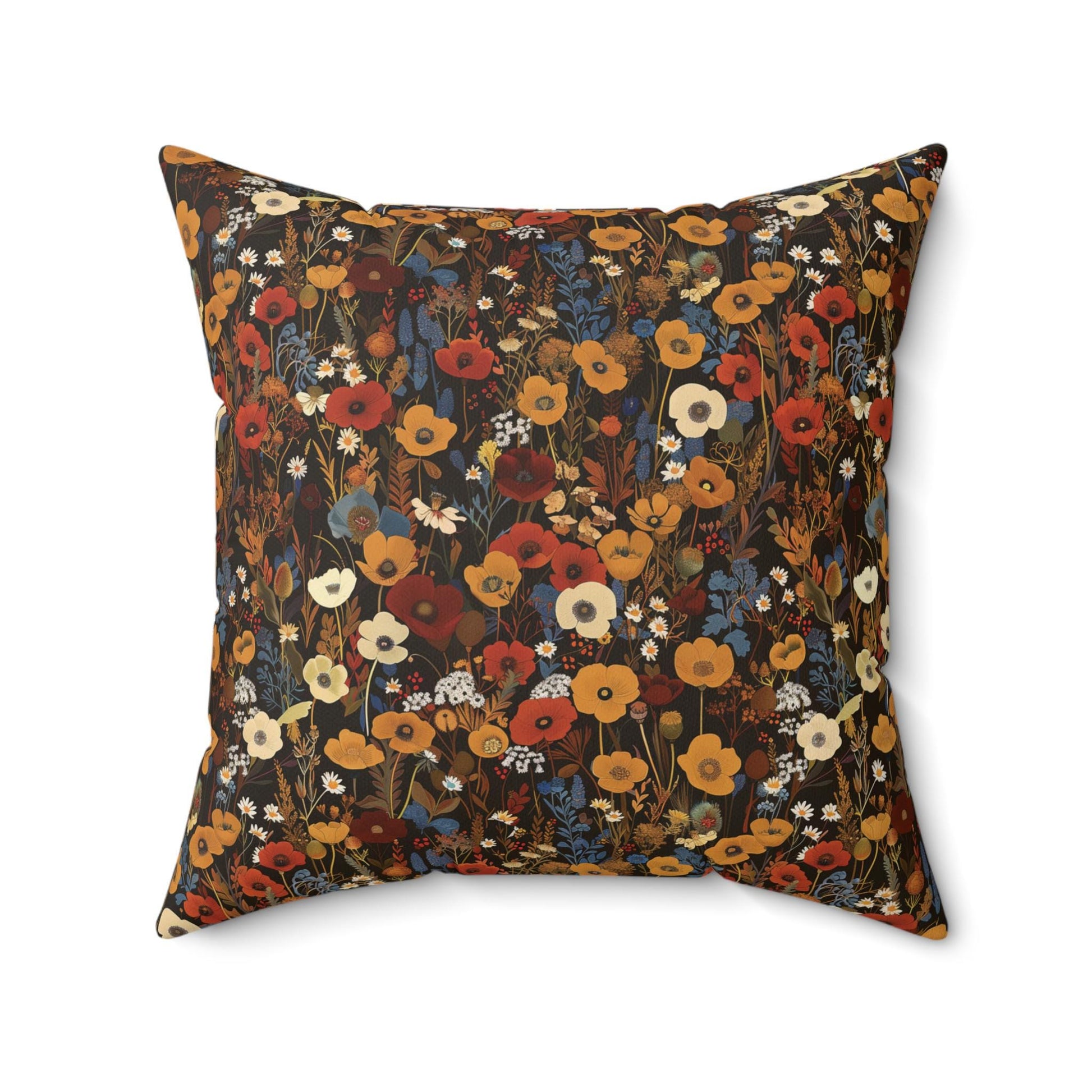 Autumn Wildflower Pattern Pillow | Square Pillow