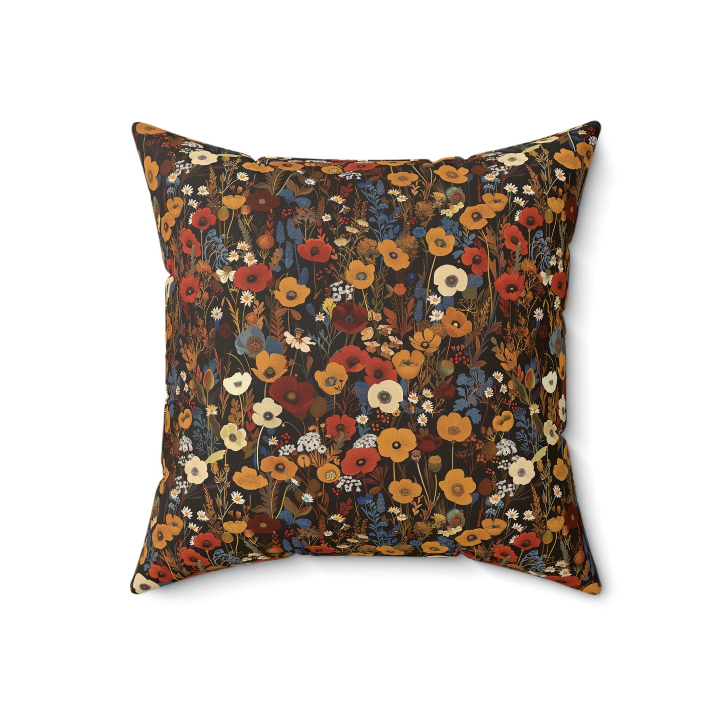 Autumn Wildflower Pattern Pillow | Square Pillow