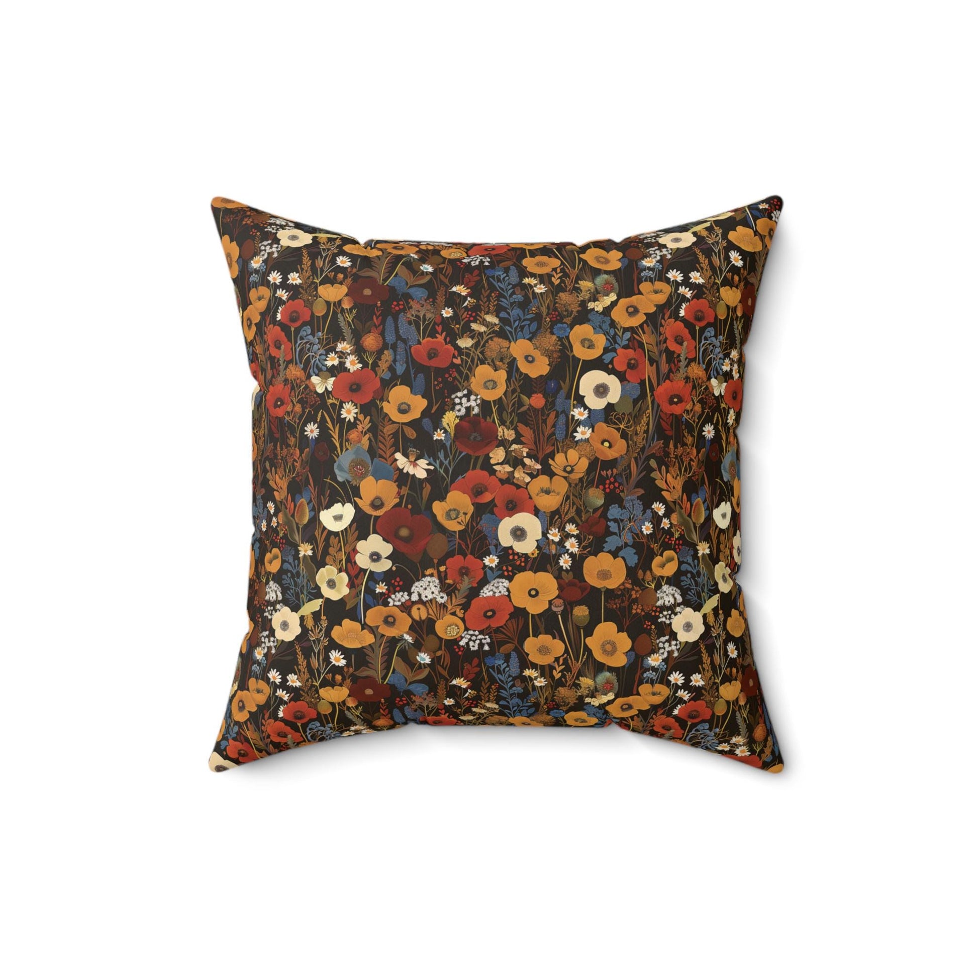 Autumn Wildflower Pattern Pillow | Square Pillow