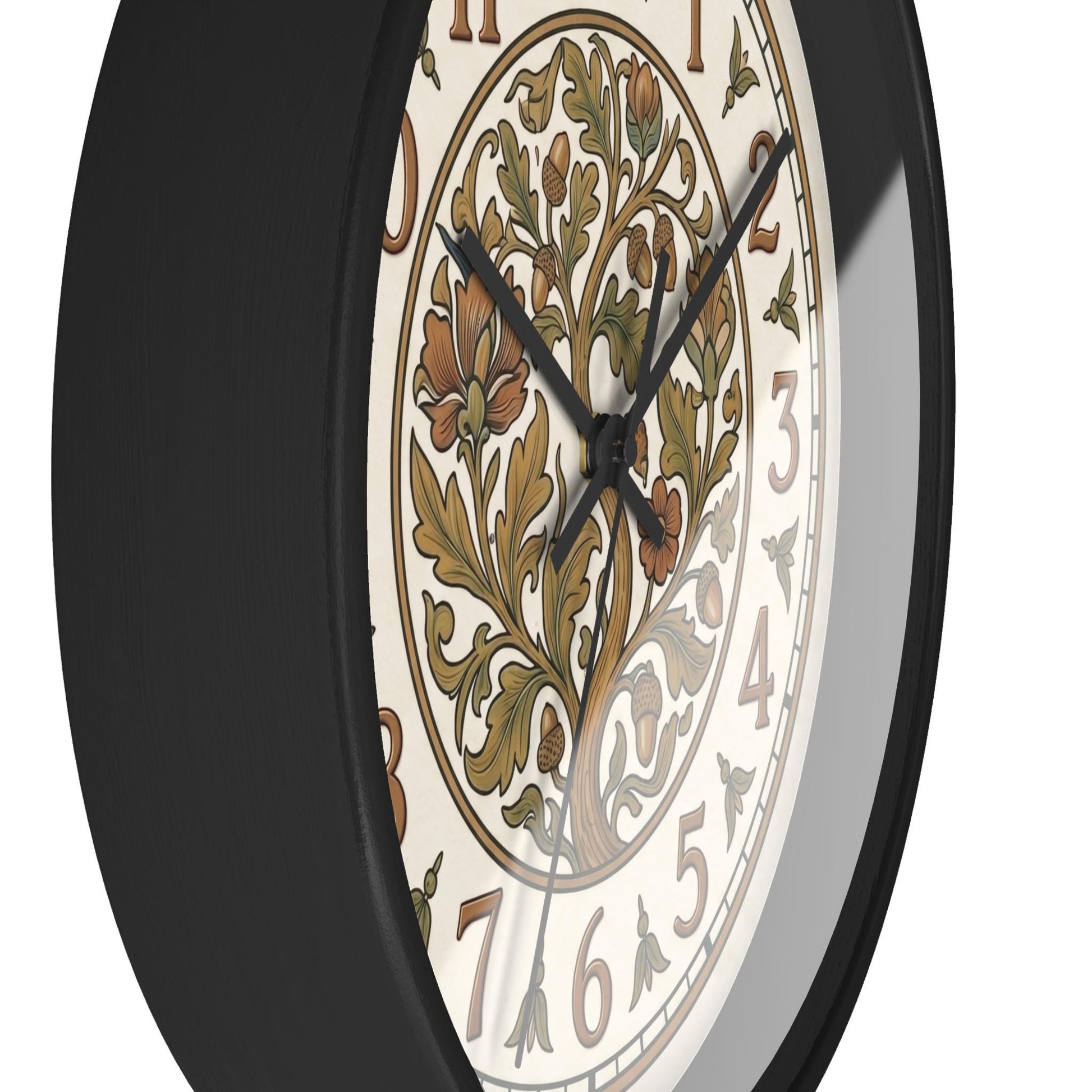 Art Nouveau Floral Acorn Tree Wall Clock | Vintage Style Home Decor