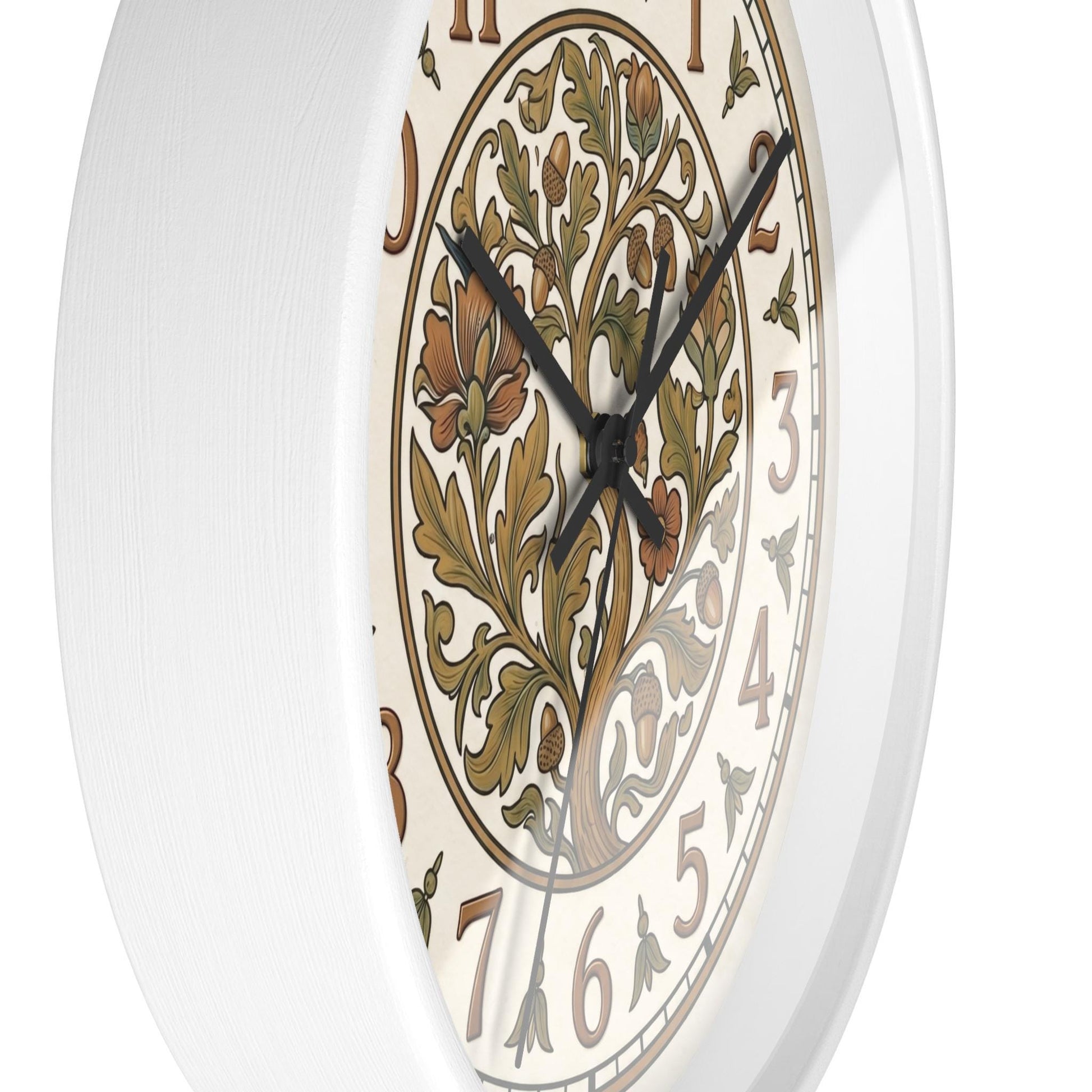 Art Nouveau Floral Acorn Tree Wall Clock | Vintage Style Home Decor