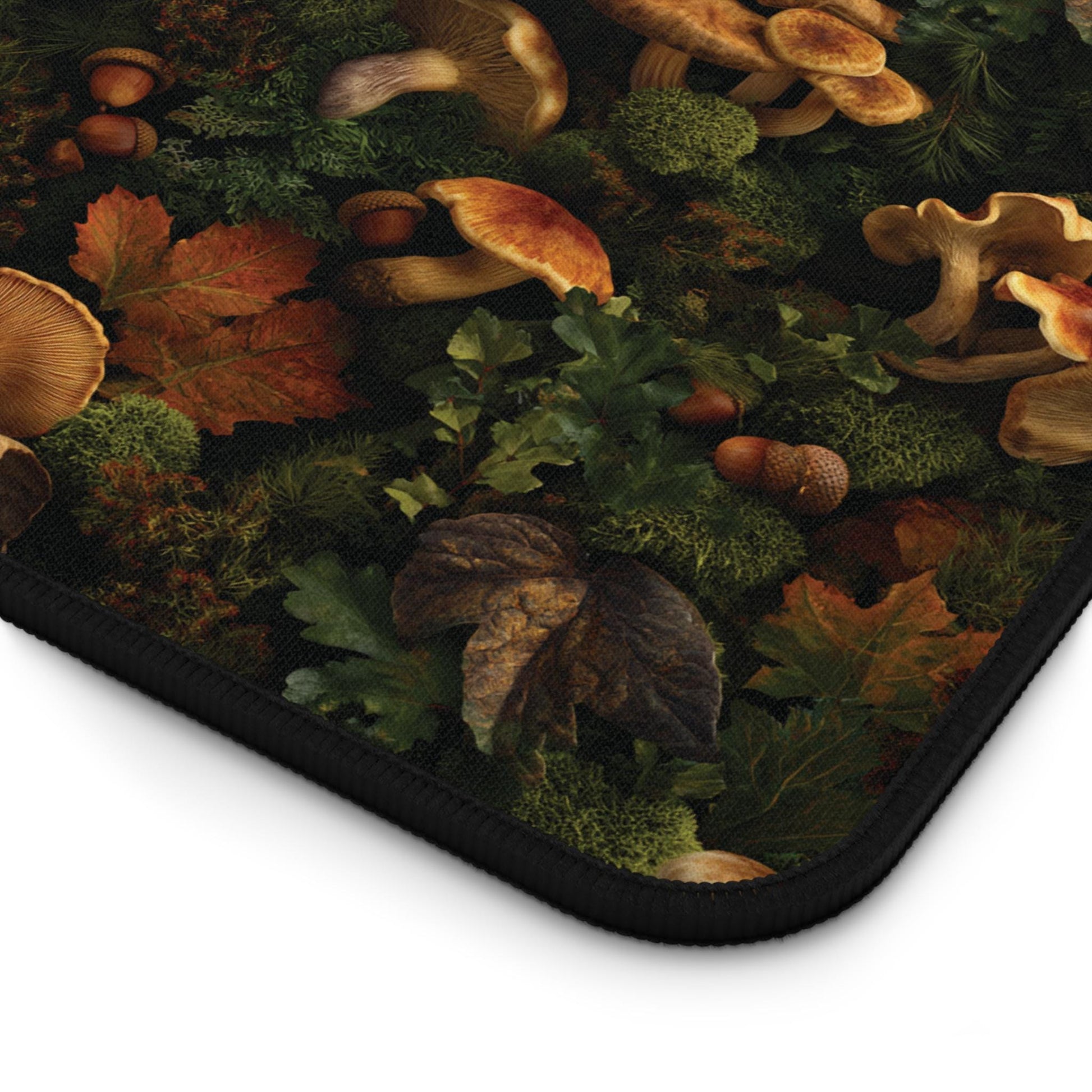 Autumn Mushroom Pattern Desk Mat | Forest Fungi Mousepad