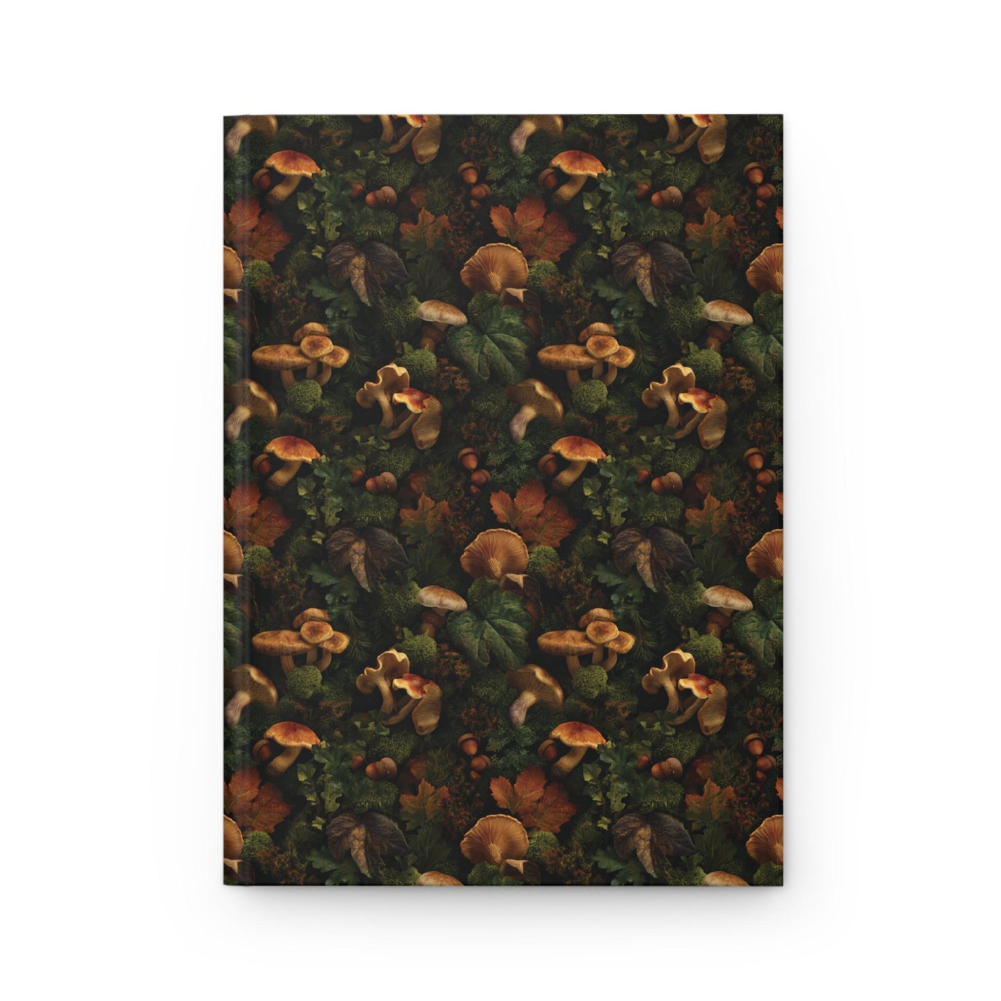Autumn Mushrooms Hardcover Journal | Forest Mushroom Pattern Notebook