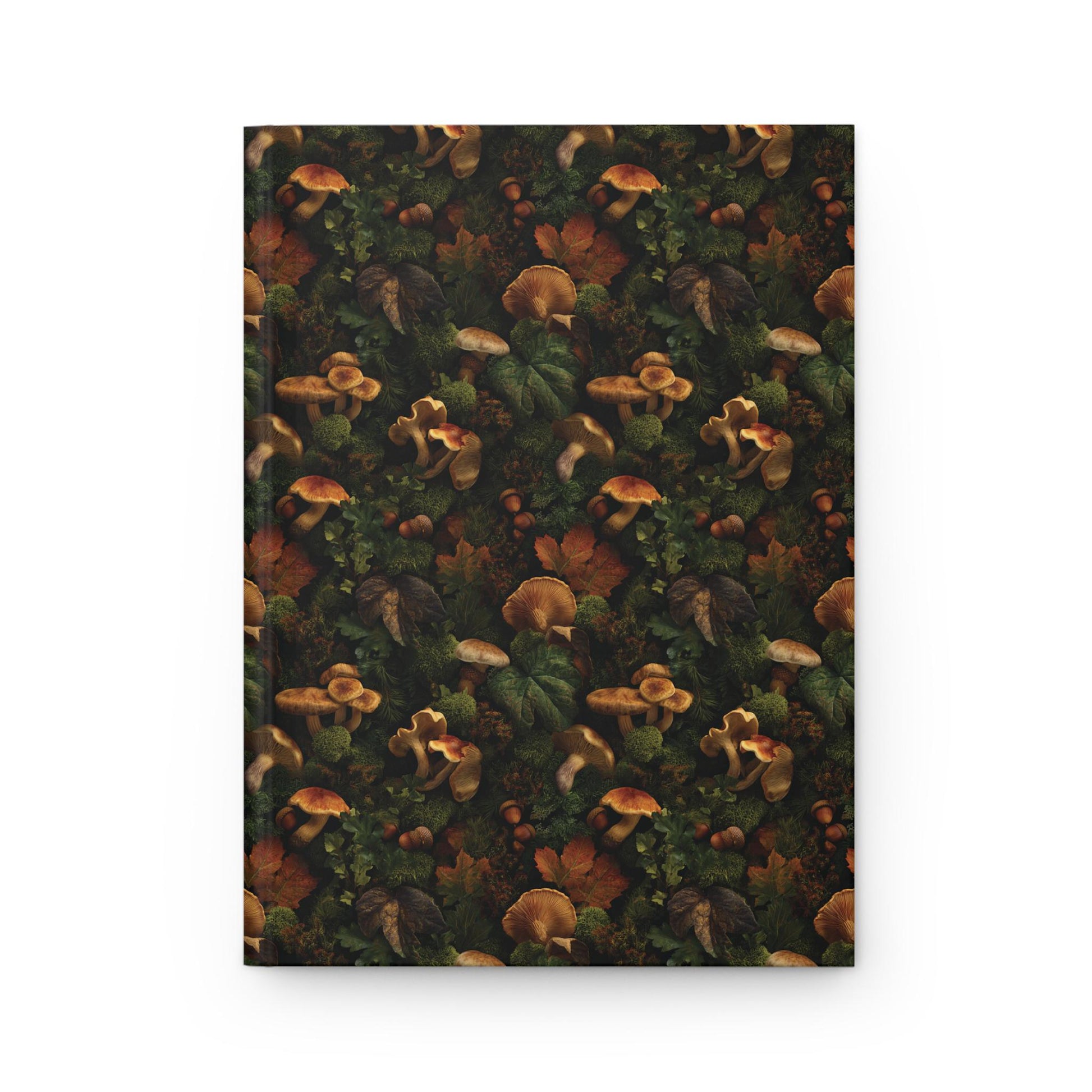 Autumn Mushrooms Hardcover Journal | Forest Mushroom Pattern Notebook