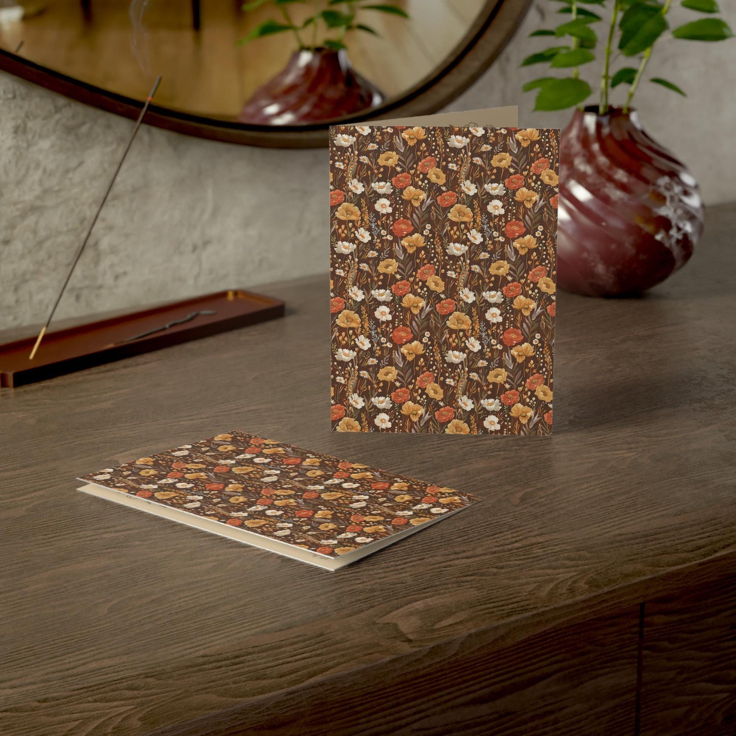 Autumn Florals Greeting Card - Customizable Vintage Botanical Keepsake