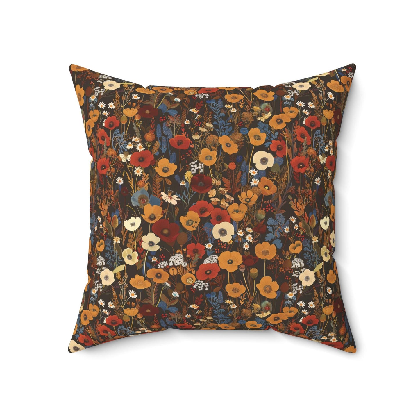 Autumn Wildflower Pattern Pillow | Square Pillow