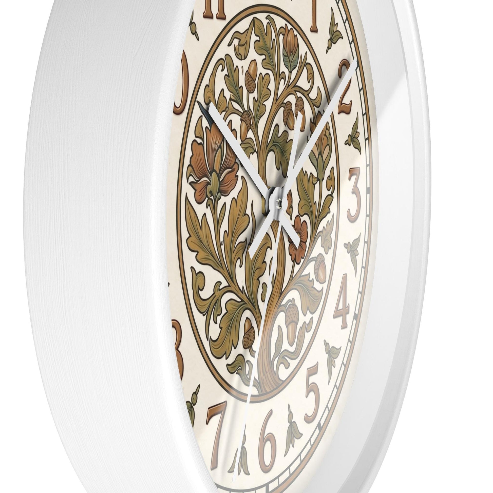 Art Nouveau Floral Acorn Tree Wall Clock | Vintage Style Home Decor