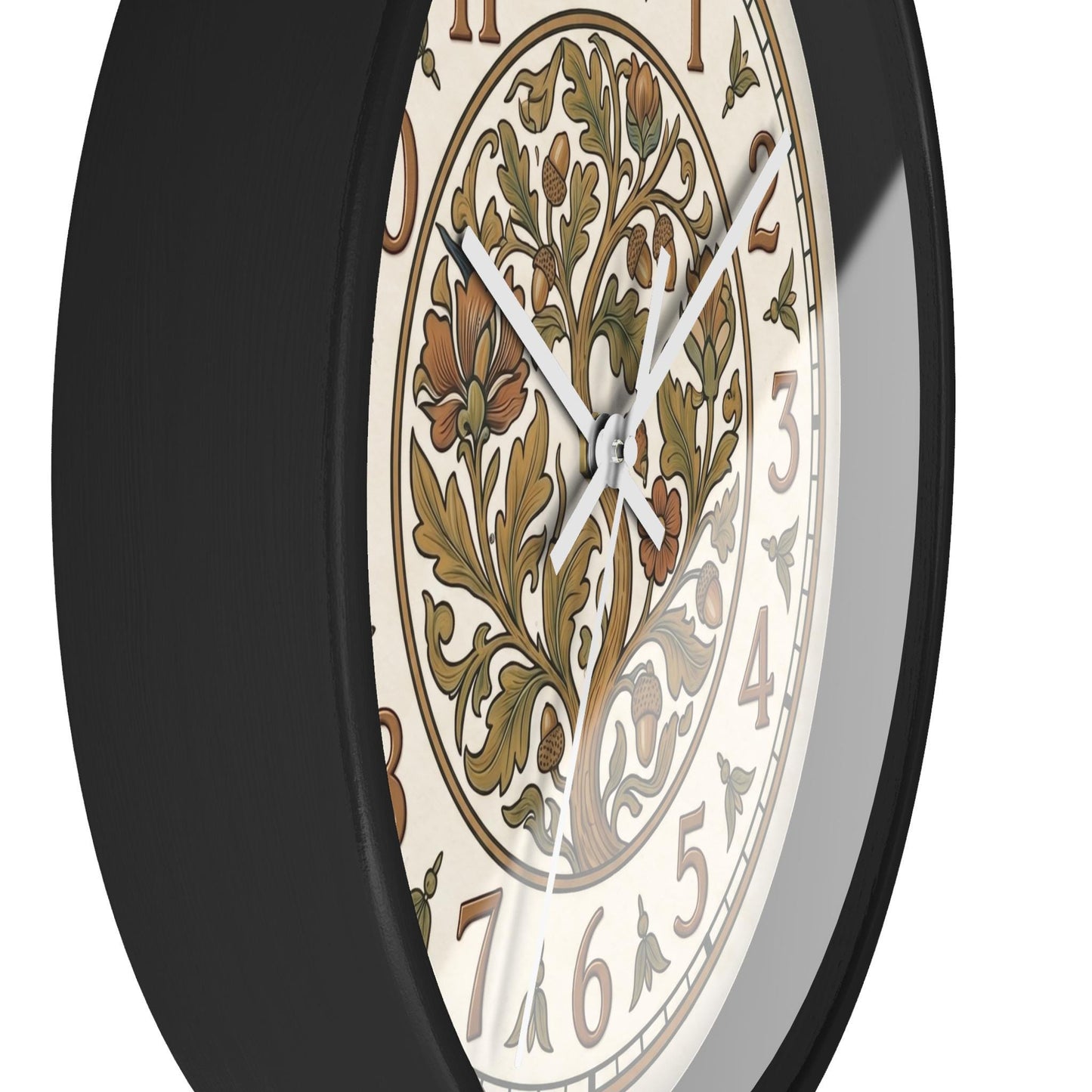 Art Nouveau Floral Acorn Tree Wall Clock | Vintage Style Home Decor