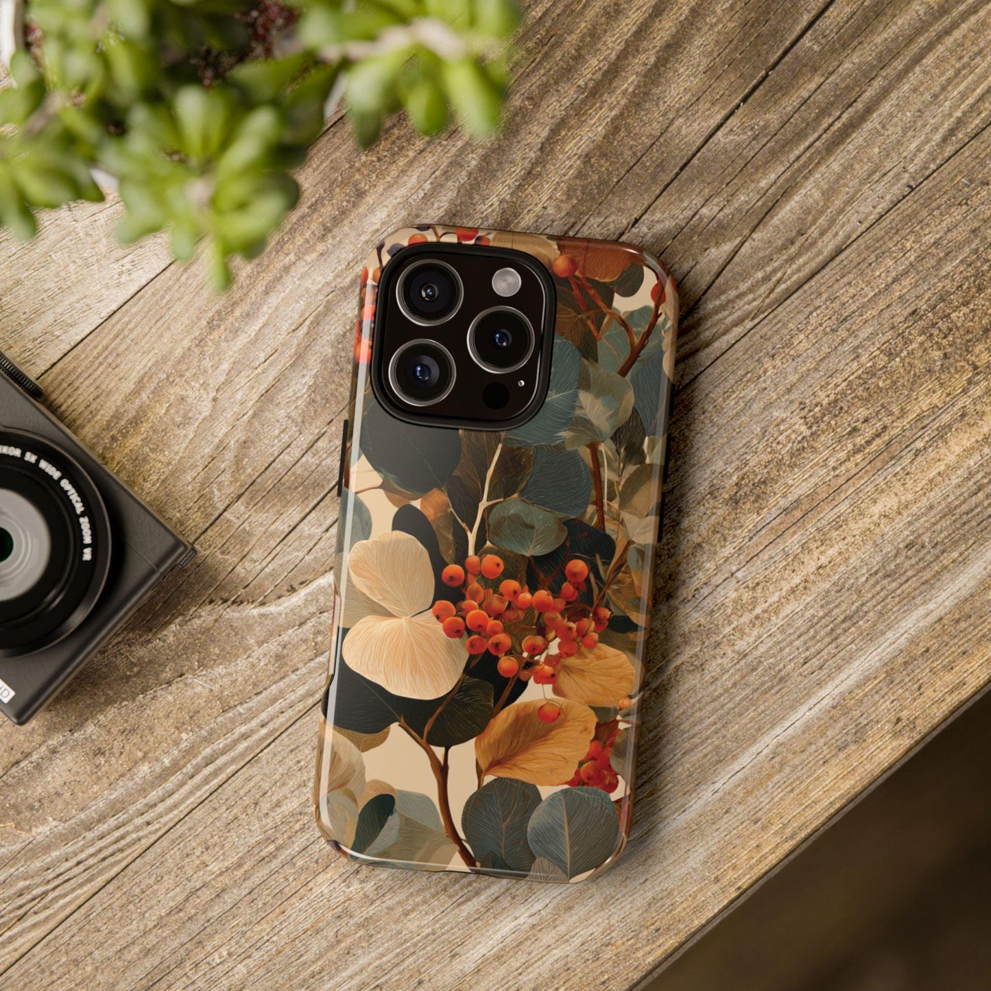Autumn Eucalyptus Berries Phone Case | Slim Protective Tough Case Compatible With iPhone, Samsung and Pixel