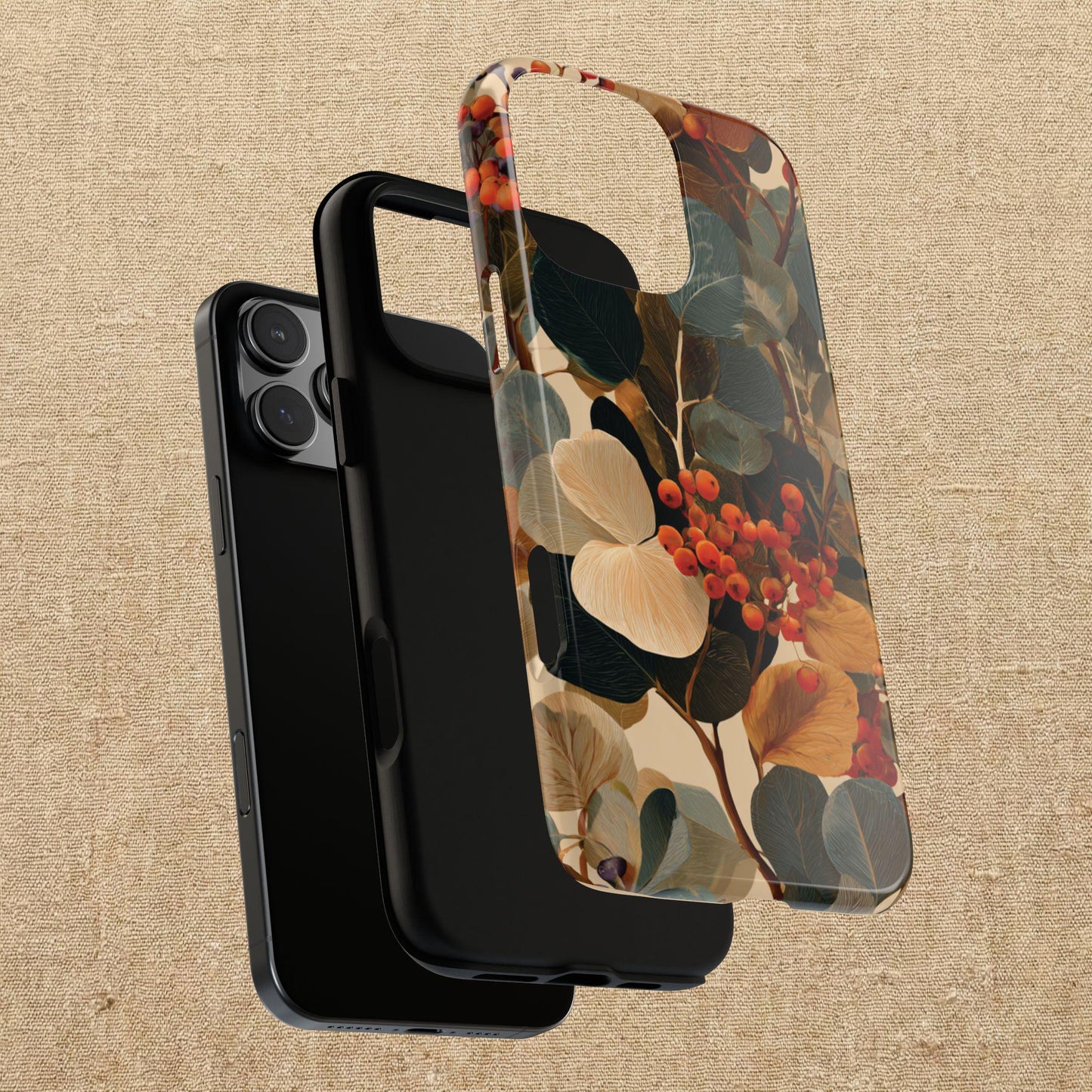 Autumn Eucalyptus Berries Phone Case | Slim Protective Tough Case Compatible With iPhone, Samsung and Pixel