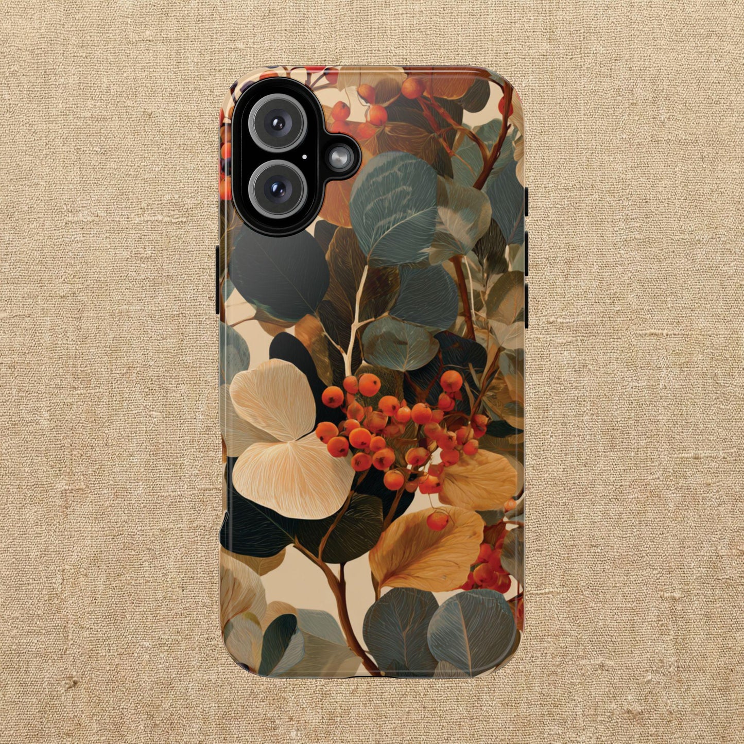 Autumn Eucalyptus Berries Phone Case | Slim Protective Tough Case Compatible With iPhone, Samsung and Pixel