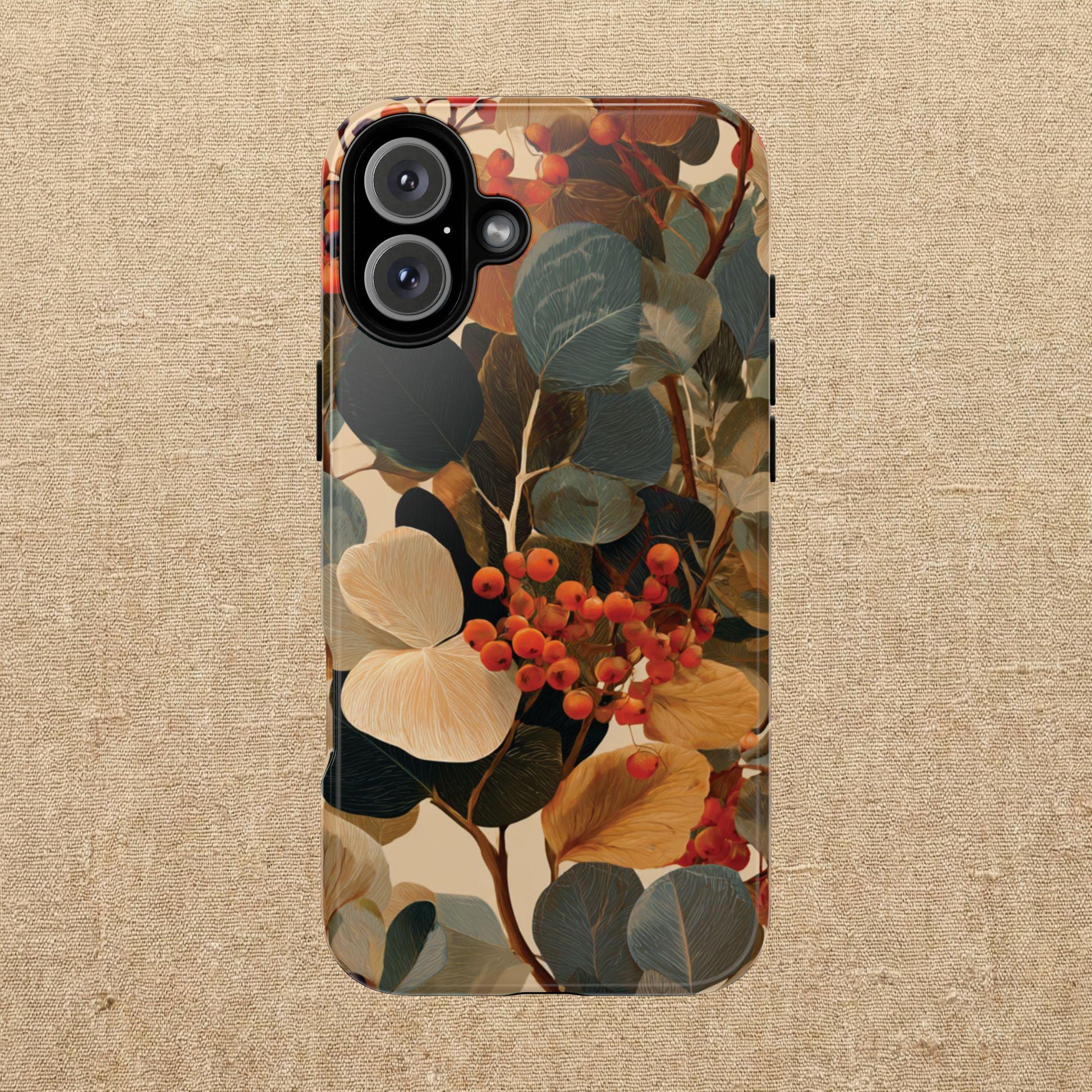 Autumn Eucalyptus Berries Phone Case | Slim Protective Tough Case Compatible With iPhone, Samsung and Pixel