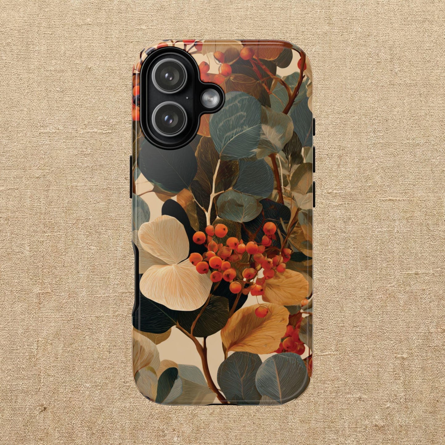 Autumn Eucalyptus Berries Phone Case | Slim Protective Tough Case Compatible With iPhone, Samsung and Pixel