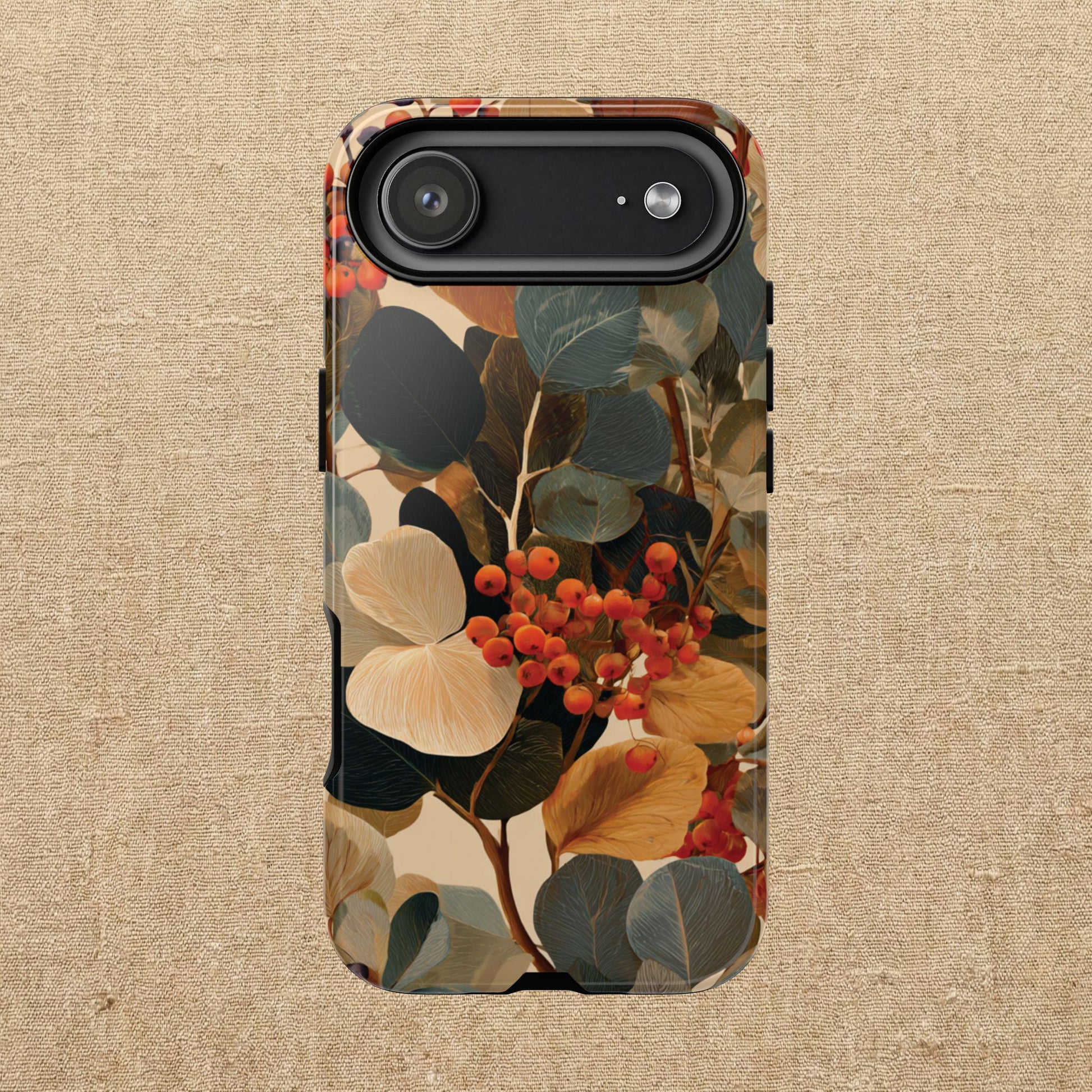 Autumn Eucalyptus Berries Phone Case | Slim Protective Tough Case Compatible With iPhone, Samsung and Pixel