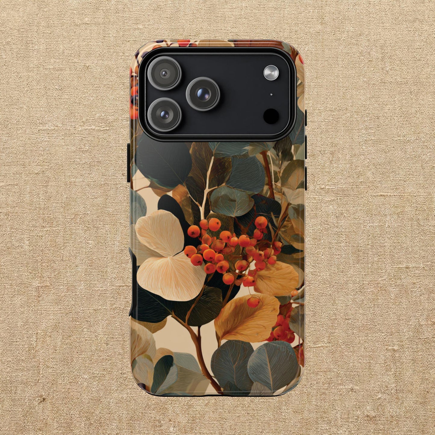 Autumn Eucalyptus Berries Phone Case | Slim Protective Tough Case Compatible With iPhone, Samsung and Pixel