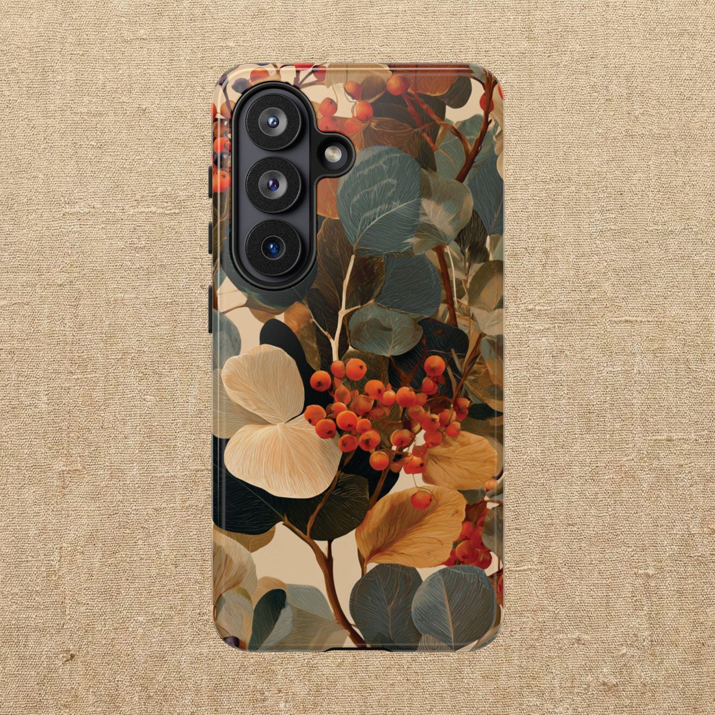 Autumn Eucalyptus Berries Phone Case | Slim Protective Tough Case Compatible With iPhone, Samsung and Pixel