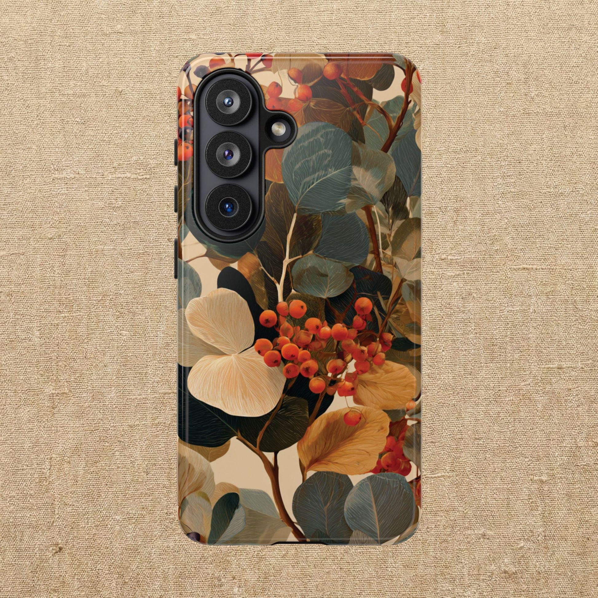 Autumn Eucalyptus Berries Phone Case | Slim Protective Tough Case Compatible With iPhone, Samsung and Pixel