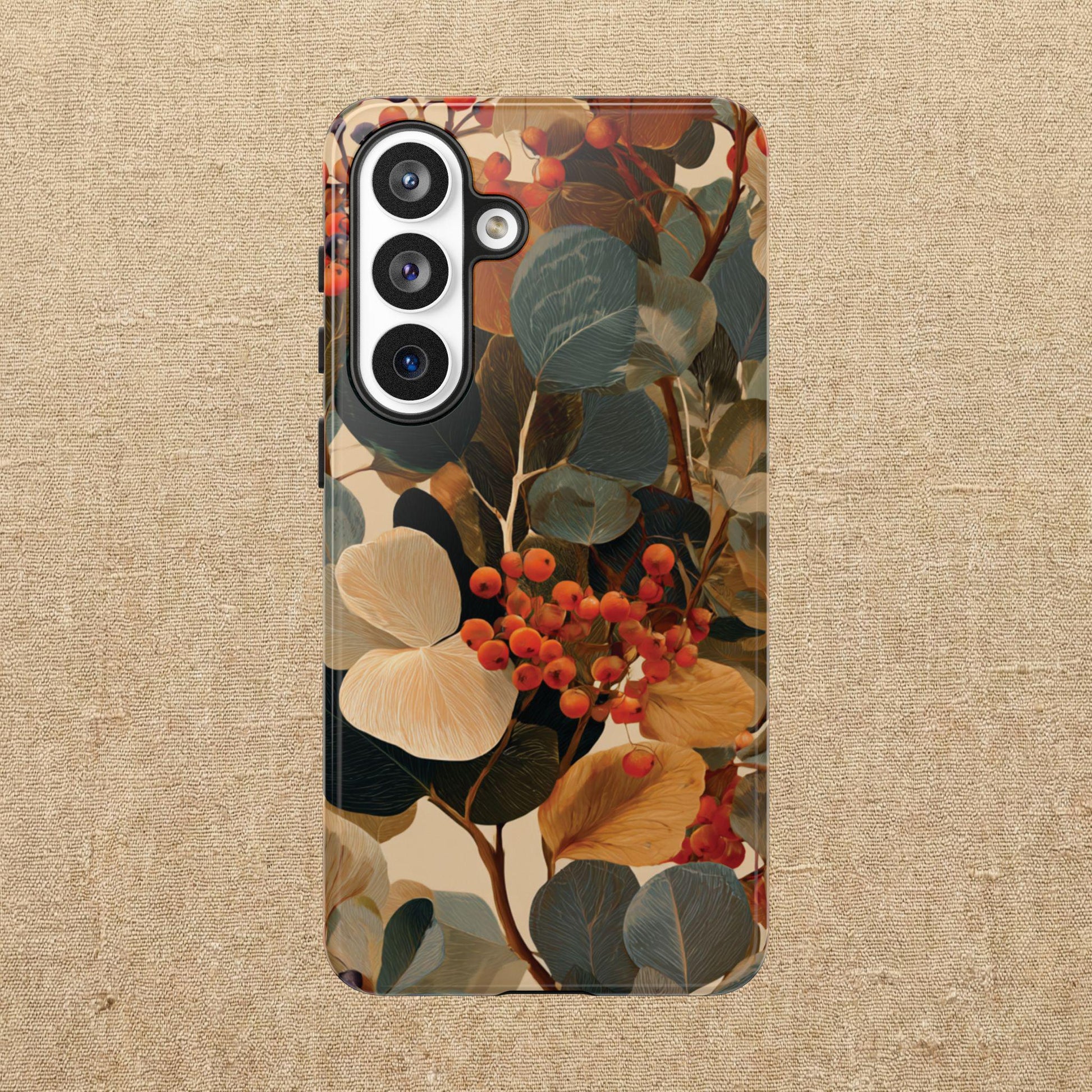 Autumn Eucalyptus Berries Phone Case | Slim Protective Tough Case Compatible With iPhone, Samsung and Pixel