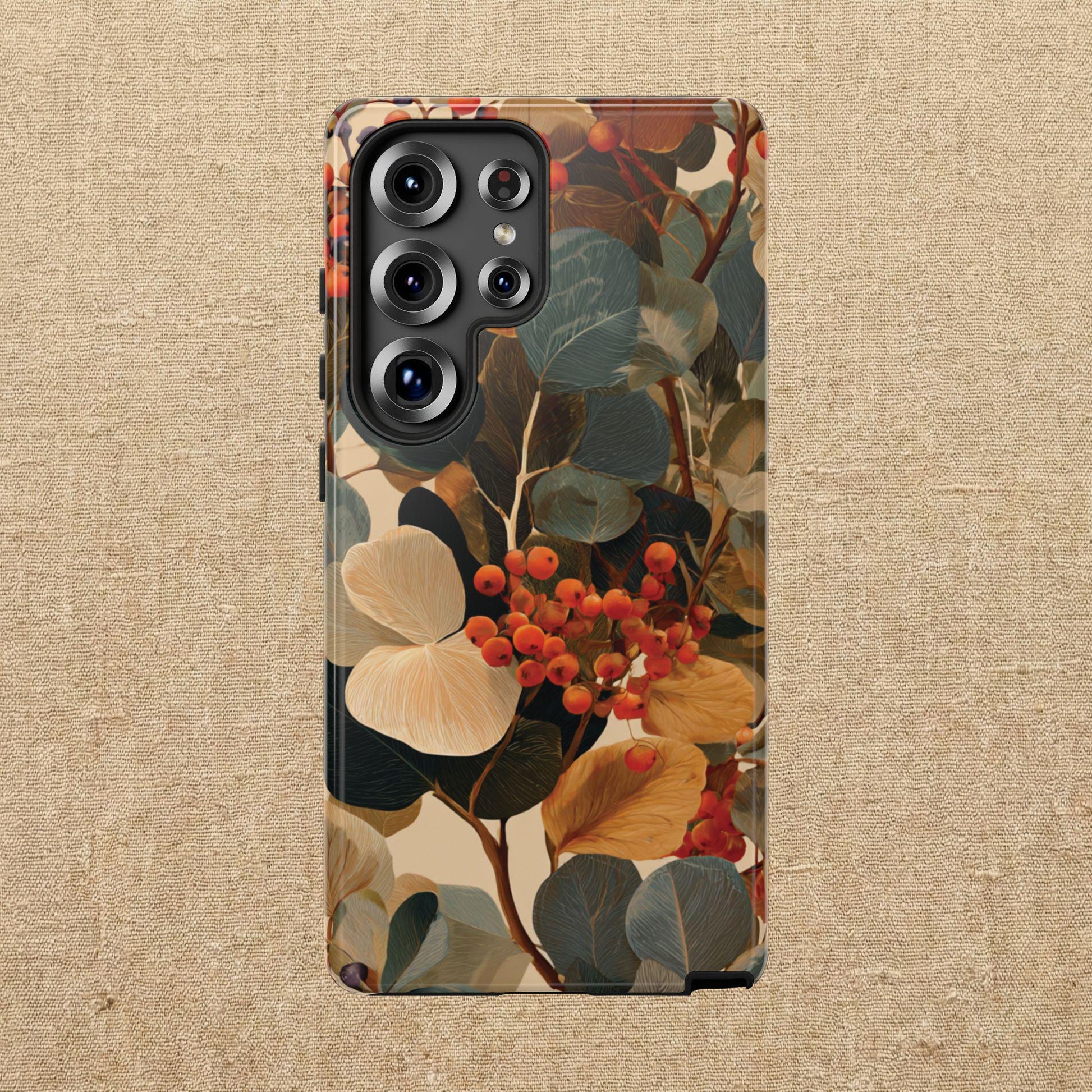 Autumn Eucalyptus Berries Phone Case | Slim Protective Tough Case Compatible With iPhone, Samsung and Pixel
