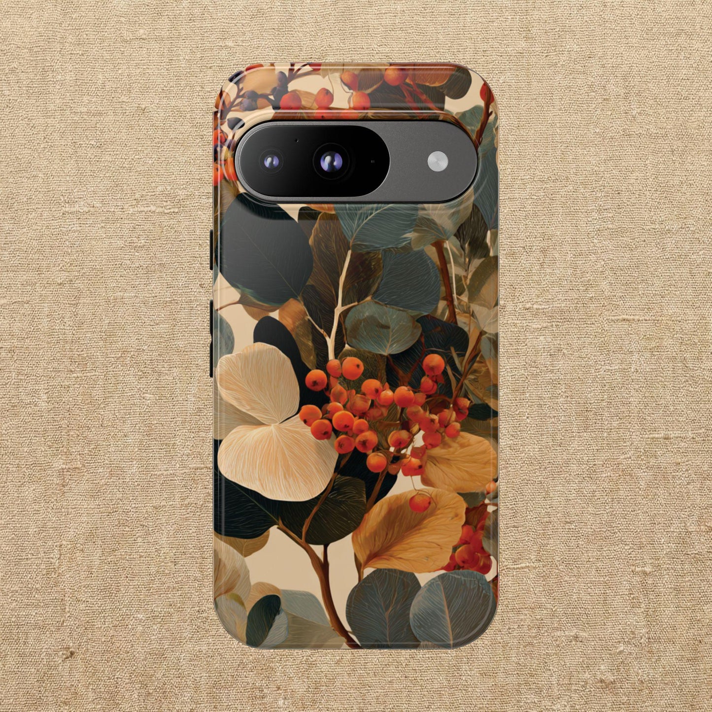 Autumn Eucalyptus Berries Phone Case | Slim Protective Tough Case Compatible With iPhone, Samsung and Pixel