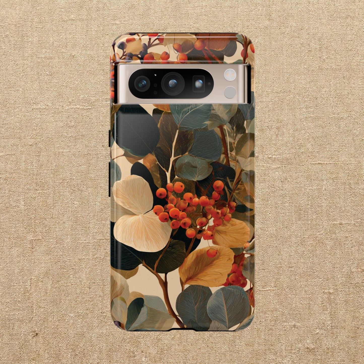 Autumn Eucalyptus Berries Phone Case | Slim Protective Tough Case Compatible With iPhone, Samsung and Pixel