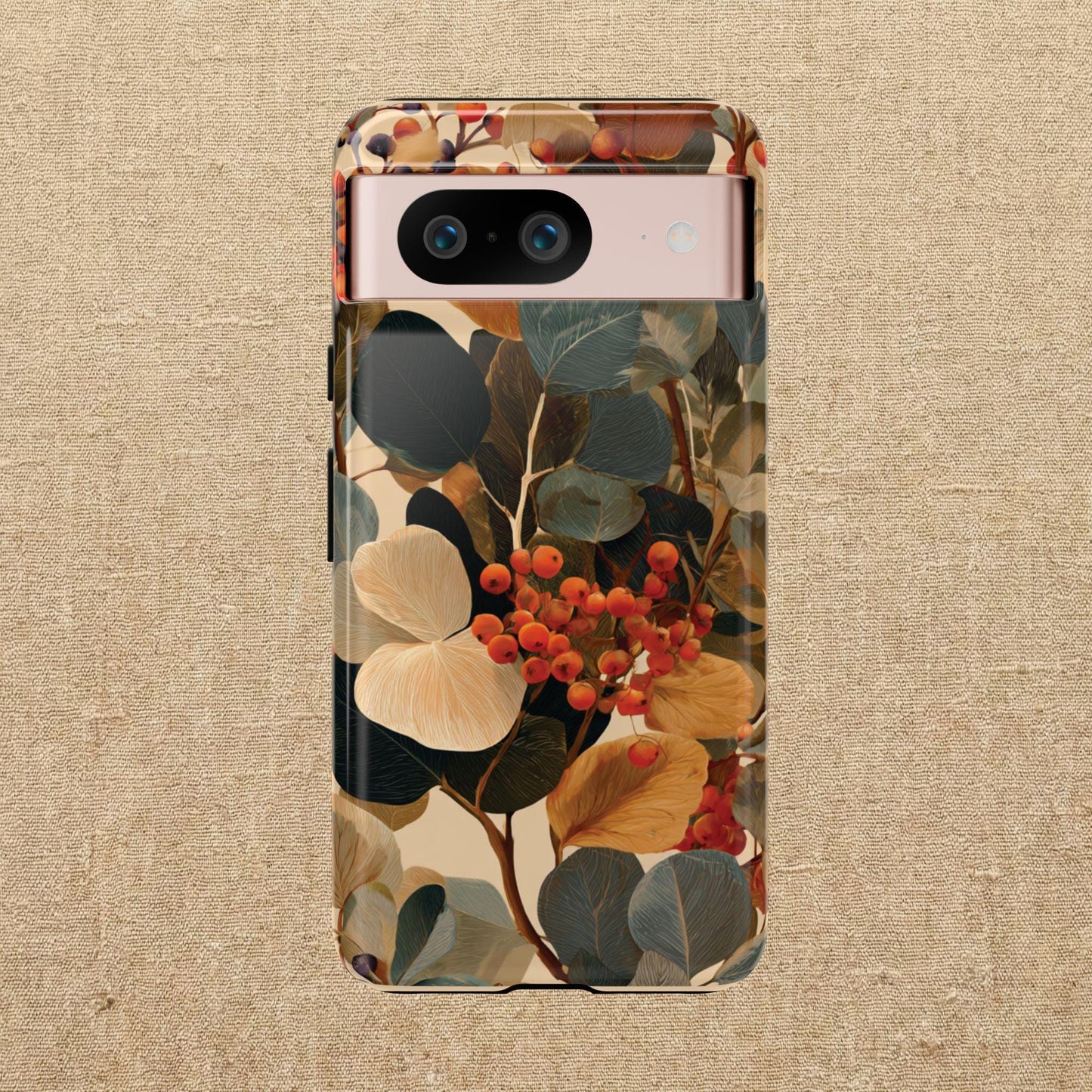 Autumn Eucalyptus Berries Phone Case | Slim Protective Tough Case Compatible With iPhone, Samsung and Pixel