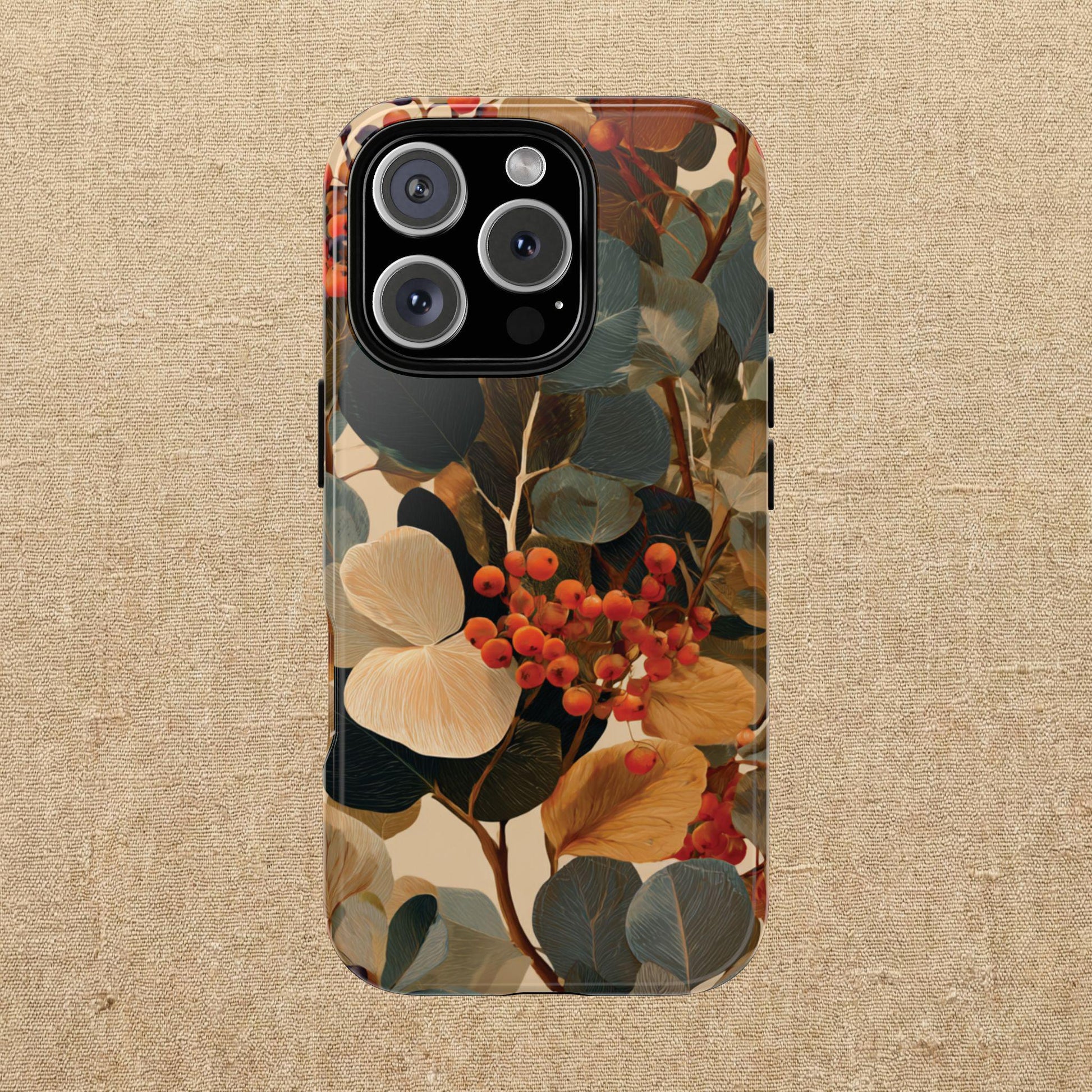 Autumn Eucalyptus Berries Phone Case | Slim Protective Tough Case Compatible With iPhone, Samsung and Pixel