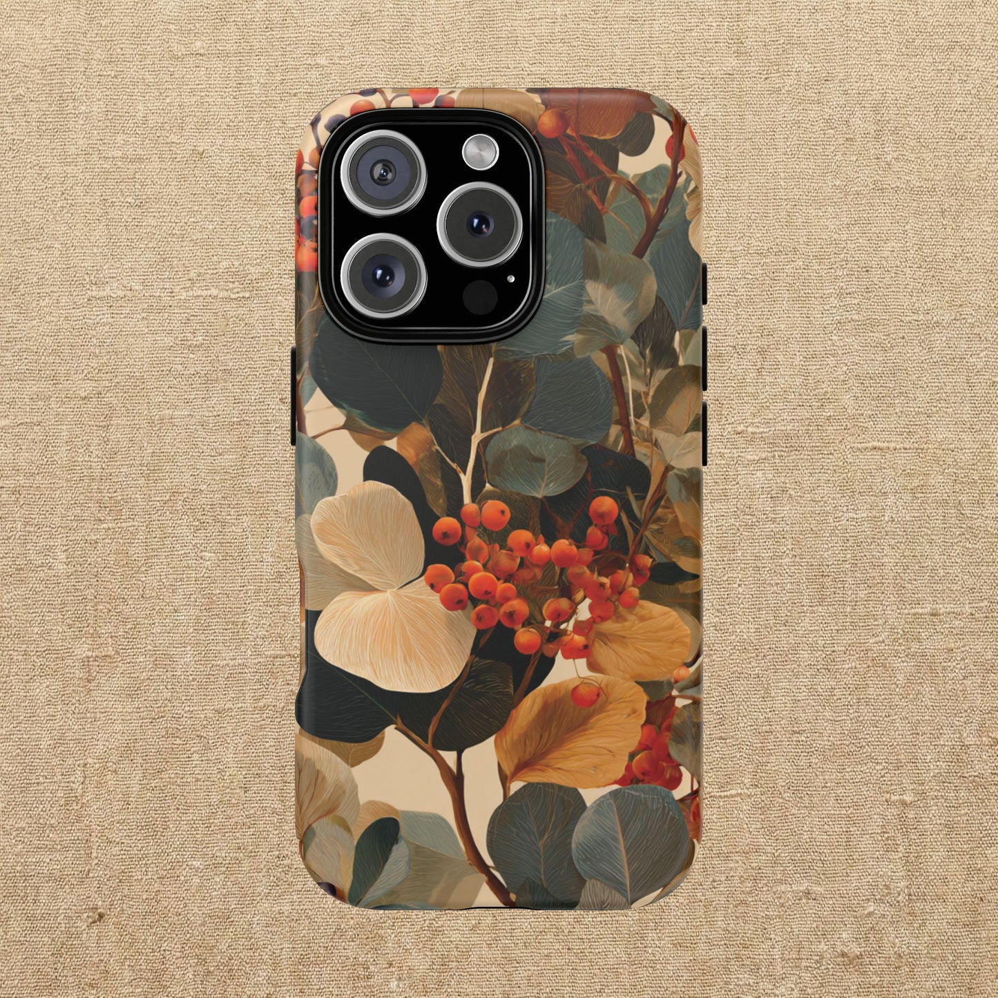 Autumn Eucalyptus Berries Phone Case | Slim Protective Tough Case Compatible With iPhone, Samsung and Pixel