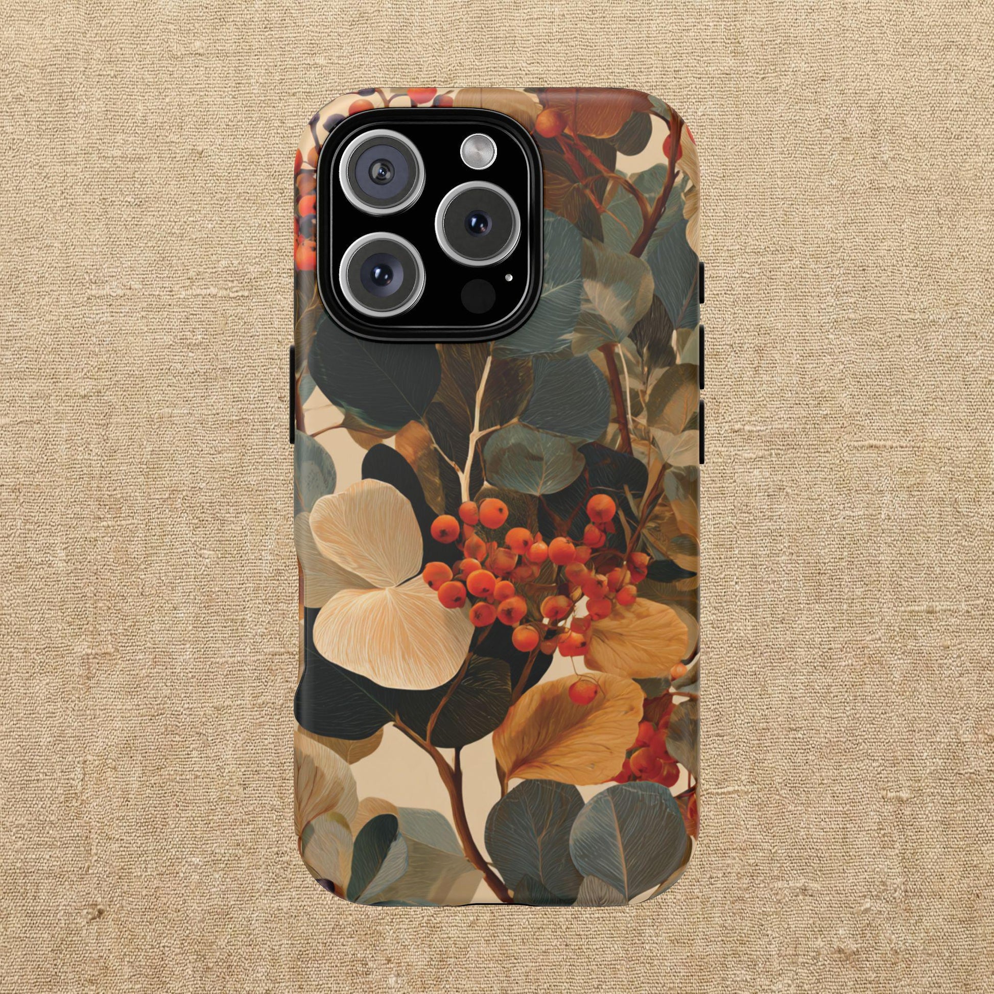 Autumn Eucalyptus Berries Phone Case | Slim Protective Tough Case Compatible With iPhone, Samsung and Pixel