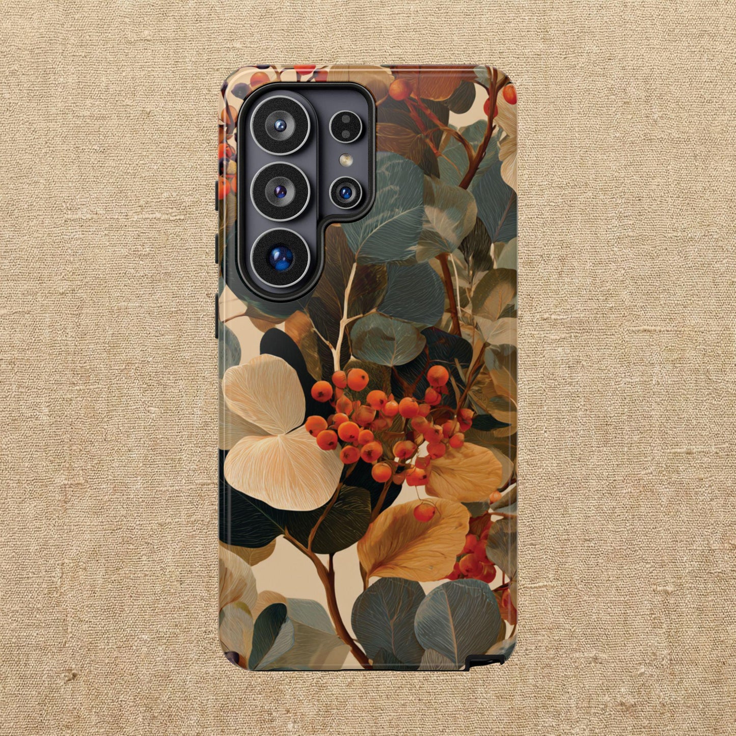 Autumn Eucalyptus Berries Phone Case | Slim Protective Tough Case Compatible With iPhone, Samsung and Pixel