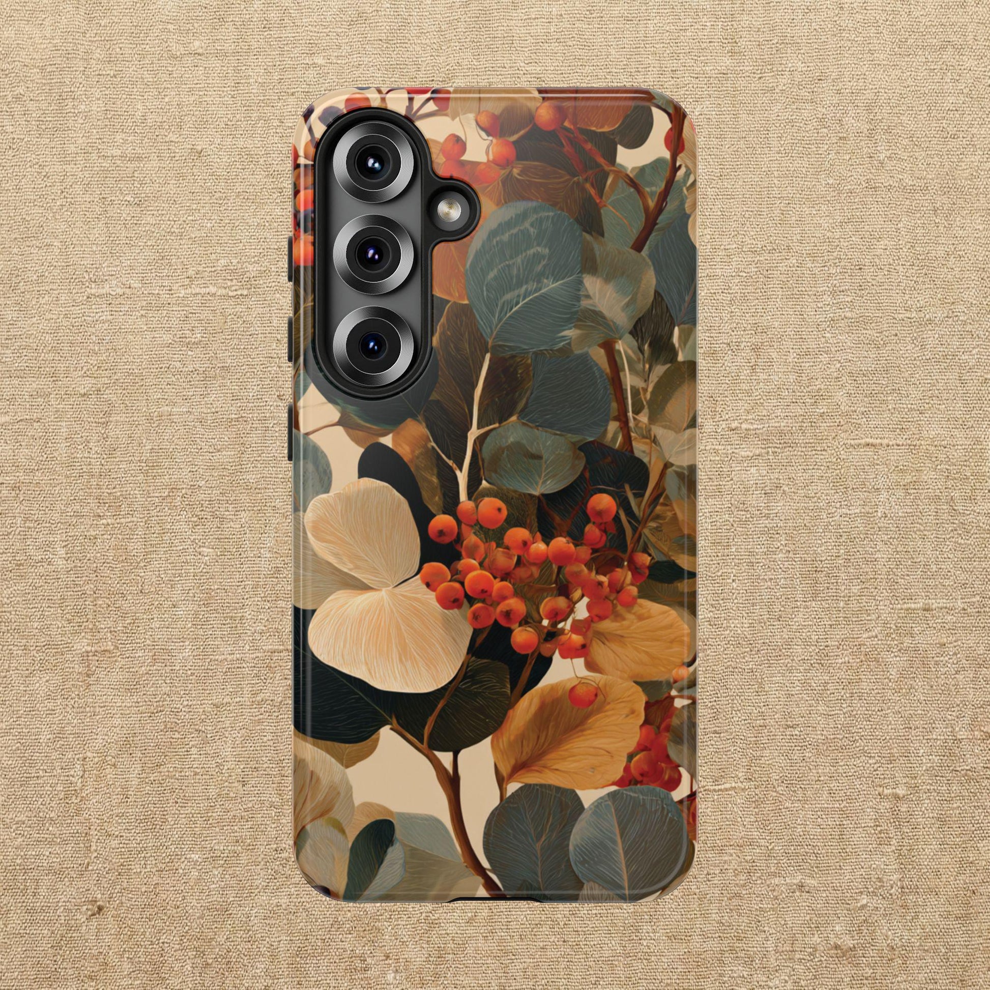 Autumn Eucalyptus Berries Phone Case | Slim Protective Tough Case Compatible With iPhone, Samsung and Pixel