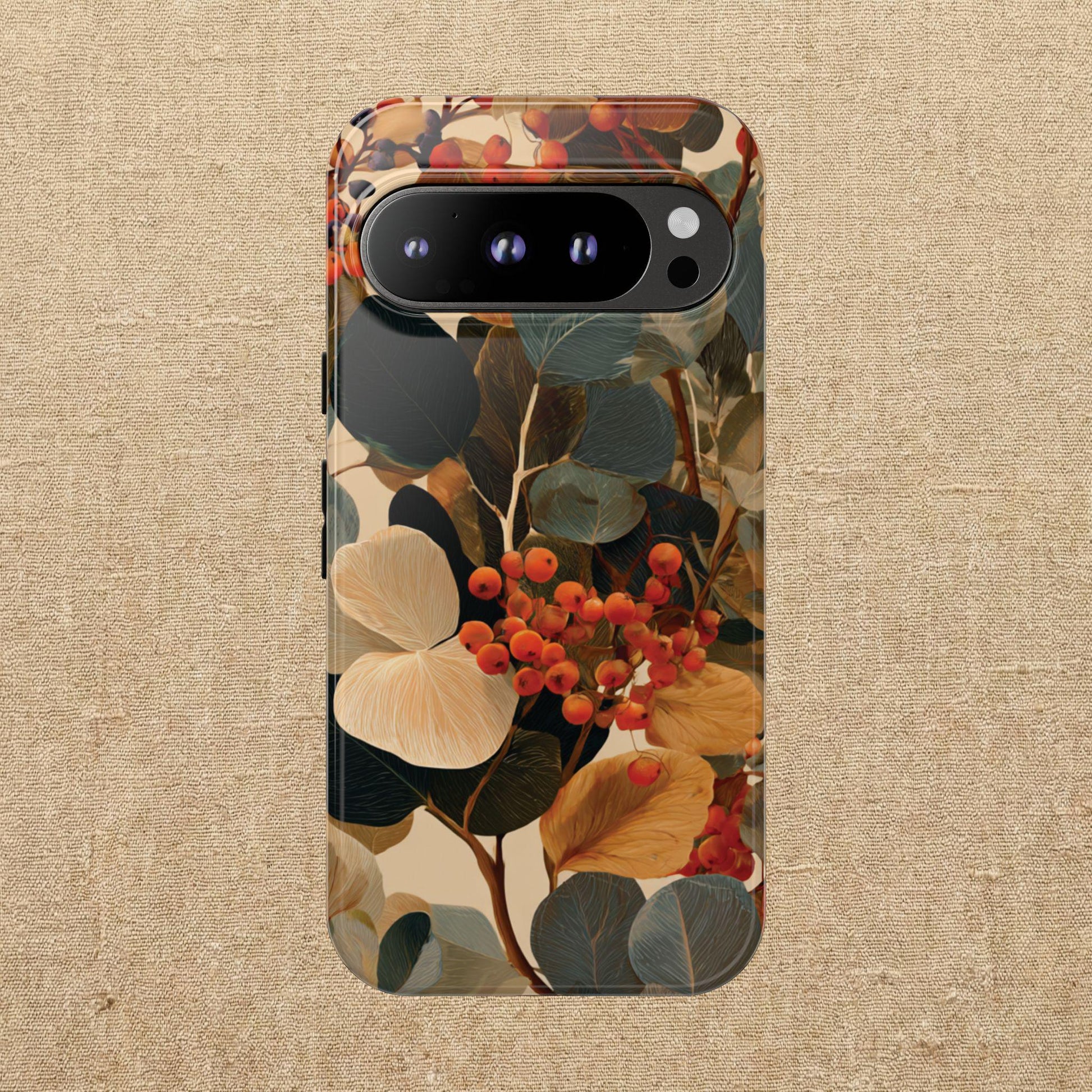 Autumn Eucalyptus Berries Phone Case | Slim Protective Tough Case Compatible With iPhone, Samsung and Pixel
